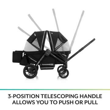 Evenflo Pivot Xplore Dreamz All-Terrain Stroller Wagon with Bassinet Insert (Jetsetter Black)