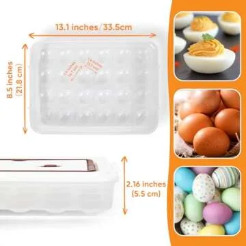 PIUGERU Deviled Egg Containers - Set of 2 Portable Trays