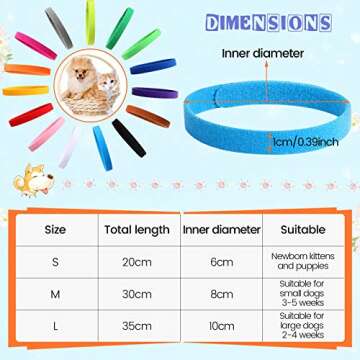 Weewooday 45 Pieces Puppy Whelping Collars - Adjustable Double-Sided Identification Bands - Soft Col...