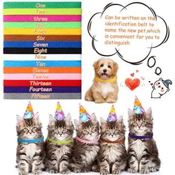 Weewooday Puppy Whelping Collars - Adjustable & Colorful 45pcs