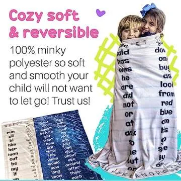 Birdy Boutique - Double Sided Learning Blanket® - Sight Words (Dolch & Fry List) Teach Over 150 Words - Cozy Soft Minky - Great for Early Readers, Homeschoolers, PreK, Kindergarten - 50" X 60"