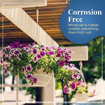 G GROCERS USA Vinyl Coated Ceiling Hooks - Multipurpose 2 Inches Hook and 0.9 Inches Screw for Hanging Plants, Cups, Utensils, Lights and Stuff (Black - 10 Pack, 2.9 inches)