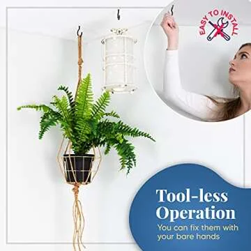 G GROCERS USA Vinyl Coated Ceiling Hooks - Multipurpose 2 Inches Hook and 0.9 Inches Screw for Hanging Plants, Cups, Utensils, Lights and Stuff (Black - 10 Pack, 2.9 inches)