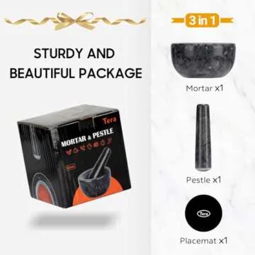 Tera Marble Mortar and Pestle Set for Cooking Enthusiasts