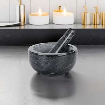 Tera Marble Mortar and Pestle Set for Cooking Enthusiasts