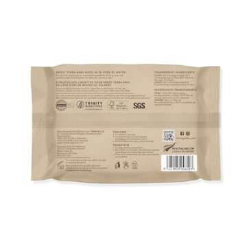 Terra Bamboo Baby Wipes TRAVEL PACK: Pure Water Wipes, 99.7% Pure New Zealand Water, 100% Biodegradable Bamboo Fiber, 0% Plastic, Unscented Baby Wipes for Sensitive Skin, 1 TRAVEL PACK of 24 Wipes
