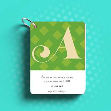 ABC Bible Verse Cards for Children and Adults - Scripture Memory Cards - Christian Easter Basket Stuffers - Scripture Memory Made Easy with All 26 Letters of The Alphabet