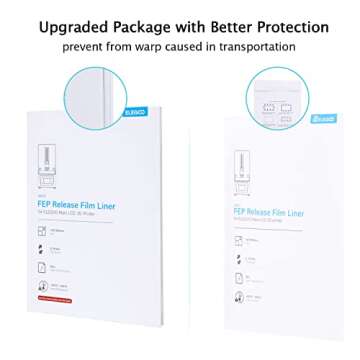 ELEGOO 5PCS FEP Release Film 130x200 MM 0.15mm Thickness Compatible for ELEGOO Mars LCD 3D Printer/M...