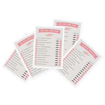 Printed Party He Said She Said Bridal Shower Game, Wedding, Bridal Shower, and Anniversary Favors, G...