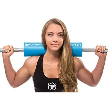 Iron Bull Strength Advanced Squat Pad - Barbell Pad for Squats, Lunges & Hip Thrusts - Neck & Shoulder Protective Pad Support (Blue)