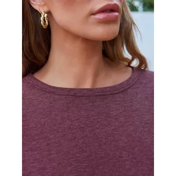 AUTOMET Women's Long Sleeve Comfortable Round Neck Shirt 2025