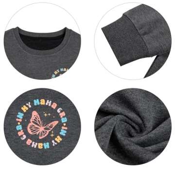 Mama Sweatshirt for Women In My Mama Era Sweatshirts Fashion Mom Pullover Moms Gift Casual Letter Print Pullover Tops Grey