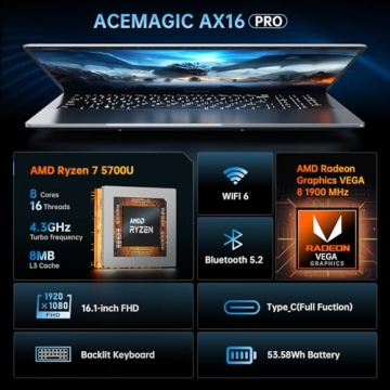 High Performance ACEMAGIC Gaming Laptop with 16GB RAM