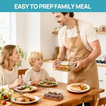 Vtopmart Large Glass Storage Containers Set - Leakproof & Versatile