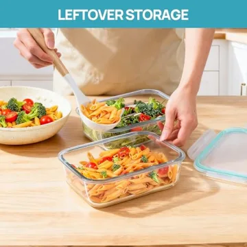 Vtopmart Large Glass Storage Containers Set - Leakproof & Versatile