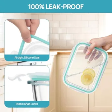 Vtopmart Large Glass Storage Containers Set - Leakproof & Versatile