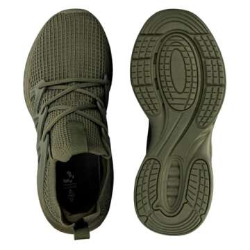 Pujcs Men's Slip on Running Shoes Running Comfortable Tennis Shoes Lightweight Athletic Gym Workout Shoes Breathable Fashion Sneakers Green 8