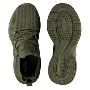 Pujcs Men's Slip on Running Shoes Running Comfortable Tennis Shoes Lightweight Athletic Gym Workout Shoes Breathable Fashion Sneakers Green 8