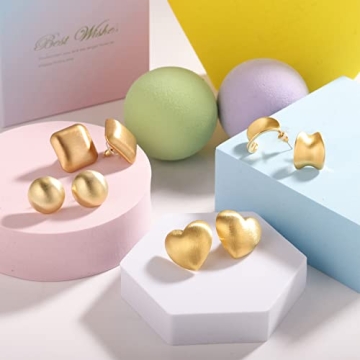 Funtopia Chunky Gold Hoop Earrings Set for Women