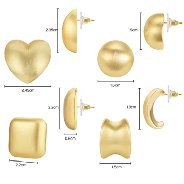 Funtopia Chunky Gold Hoop Earrings Set for Women