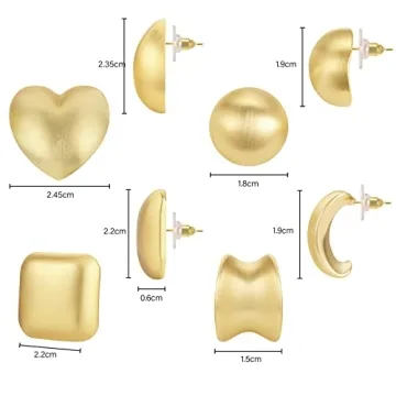 Funtopia Chunky Gold Hoop Earrings Set for Women