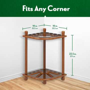 ISZY Billiards Pool Stick Holder - Cue Rack Only - Wood Stand Holds 8/10 Billiard Sticks, a Full Set of Balls & Includes 4 Score Counters - Pool Accessories