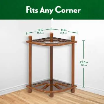 ISZY Billiards Pool Stick Holder - Cue Rack Only - Wood Stand Holds 8/10 Billiard Sticks, a Full Set of Balls & Includes 4 Score Counters - Pool Accessories