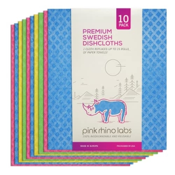PINK RHINO LABS Swedish Dishcloths – Eco-Friendly Reusable Kitchen Towels