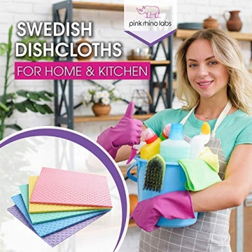 Pink Rhino Labs Swedish Dishcloths Eco-Friendly Kitchen Towels