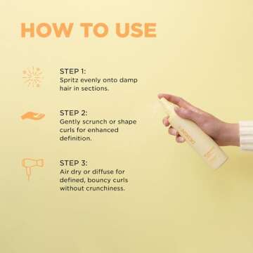 Design.Me BOUNCE.ME Curling Gel Spray | Frizz-Free Curl Defining Gel - Refresh Curls, Waves, Coils | Non-Crunchy, Non-Sticky Formula - Climate Control Styling, 7.77Oz