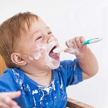 Baby Utensils Spoons Forks Set with Travel Case for Safe Toddler Feeding Training