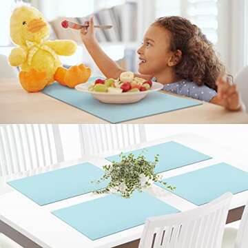 IYYI Silicone Placemats, Placemats for Kids, Placemats Set of 4 Waterproof Heat Resistant Non-Slip P...