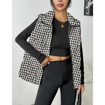 Zeagoo Women Puffer Vest Lightweight Stand Collar Sleeveless Winter Warm Zip Up Padded Outerwear Jac...