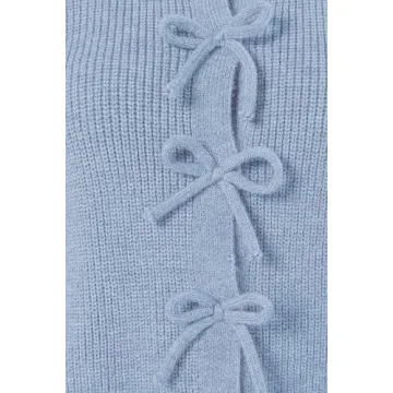 kipfall Women's Cardigan Sweaters Bow Button Down Cardigans Fall Fashion Clothes Knit Tie Open Front Coats SkyBlue