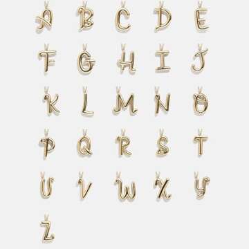 BaubleBar Bubble Initial Necklace - Gold Plated Brass 3D Bubble Letter Design, Letter Necklace, Monogram Necklace for Women, Dainty Gold Necklace, Adjustable Length with Lobster Clasp, Letter I