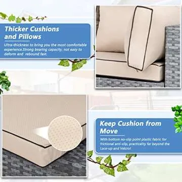 Shintenchi 5 Pieces Outdoor Patio Sectional Sofa Couch