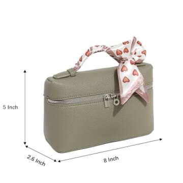 Crossbody Bag for Women Top-Handle Pouch Bag Designer Shoulder Leather Handbag Trendy Purse (Dark Green)