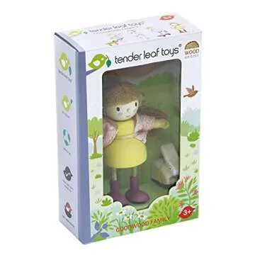Tender Leaf Toys - The Goodwood Family - Wooden Miniatures Flexible Doll, Multicultural Action Figure for Dollhouse - Encourage Creative and Imaginative Fun Play for Children - Age 3+