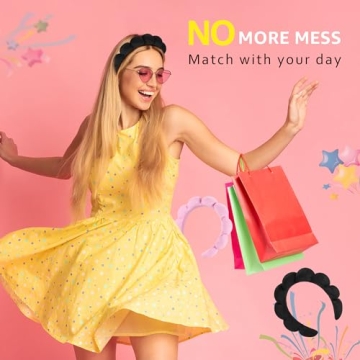 Spa Headbands for Washing Face or Facial, Set of 2 Skincare Headbands, Terry Cloth Headband Combo Pack - Puffy Makeup Headbands for Face Washing, Mask, Skin Treatment (Pink & Black)