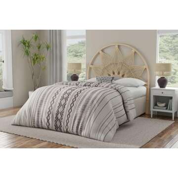 Kouboo Sunflower Rattan Full Headboard Bedroom Bedroom Furniture Headboard Full Size Tropical Decor ...