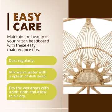 Kouboo Sunflower Rattan Full Headboard Bedroom Bedroom Furniture Headboard Full Size Tropical Decor Bohemian Decor Natural