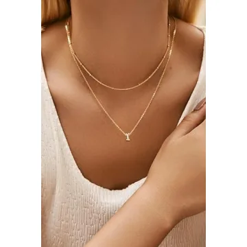 IEFWELL Initial Necklace for Women - Personalized Gold Jewelry