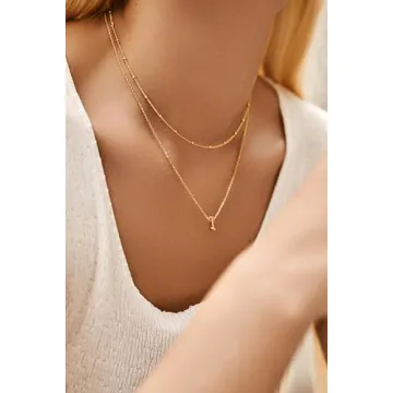 IEFWELL Initial Necklace for Women - Personalized Gold Jewelry