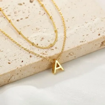 IEFWELL Initial Necklace for Women - Personalized Gold Jewelry