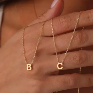 IEFWELL Initial Necklace for Women - Personalized Gold Jewelry