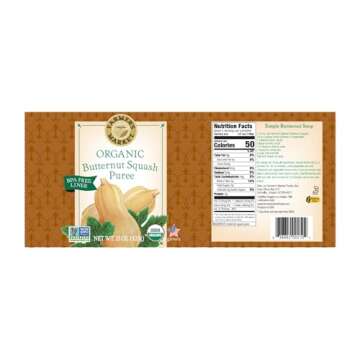 Farmer's Market Foods Organic Butternut Squash Puree, Kosher, USDA Certified Organic, Gluten Free & ...