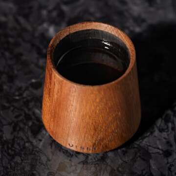 Alchemi by Viski Charred Oak Whiskey Taster, Whiskey Gifts for Whiskey Lovers, Mimics Barrel Aged Whiskey, Oak Whiskey Tumbler Set of 1