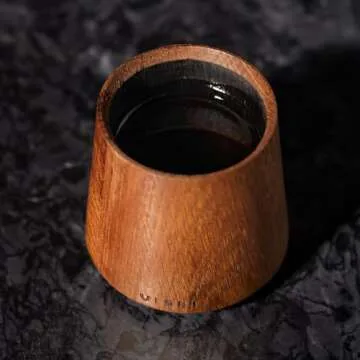 Alchemi by Viski Charred Oak Whiskey Taster, Whiskey Gifts for Whiskey Lovers, Mimics Barrel Aged Whiskey, Oak Whiskey Tumbler Set of 1