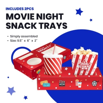 Movie Night Basket Gift Set: Snacks, Trays & Treats