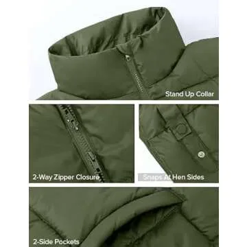 Miladusa Women's Outwear Vest - Stand Collar Lightweight Oversized Zip Bubble Puffer Vest for Women